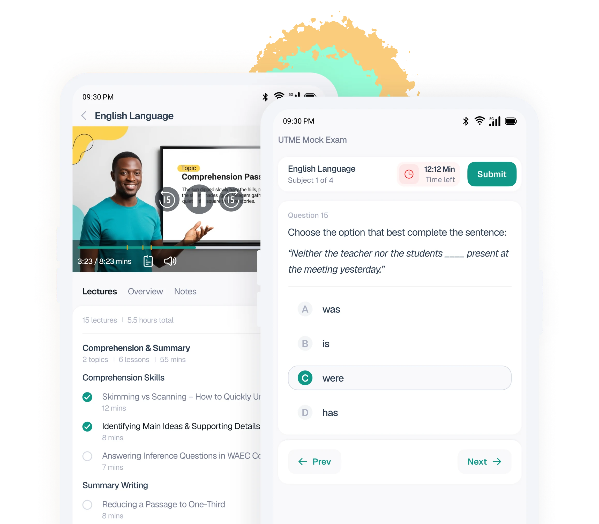 Oneticha mobile app screens